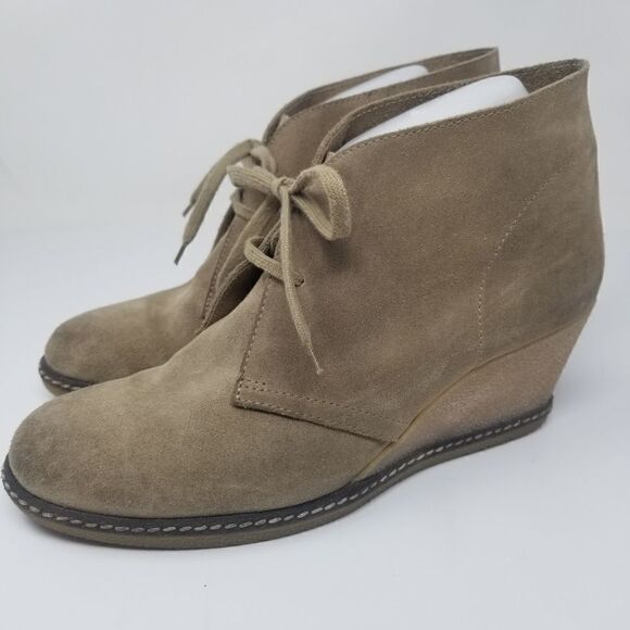 J CREW DARK TAN SUEDE with WEDGE HEEL. SIZE 10 - Picture 12 of 12